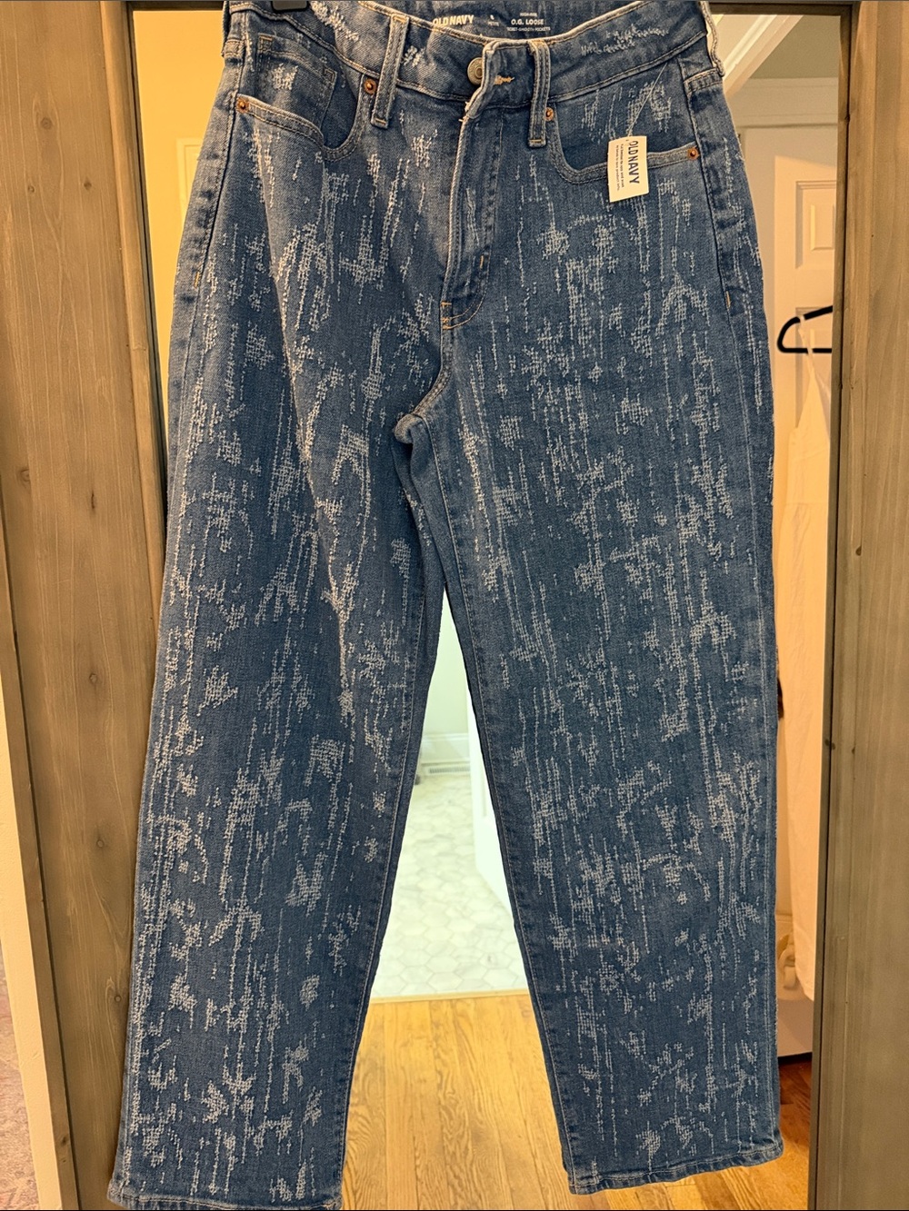 Old Navy Women’s  OG Loose Size 8 Petite Textured Relaxed Jeans NWT